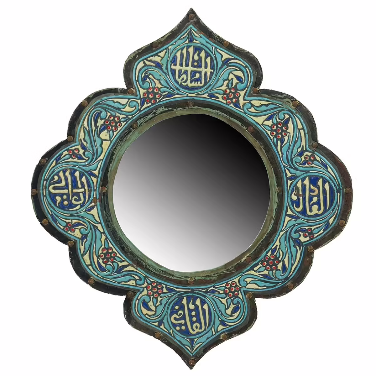 Handmade Oval enamel mirror | Decorative mirror | Wall art