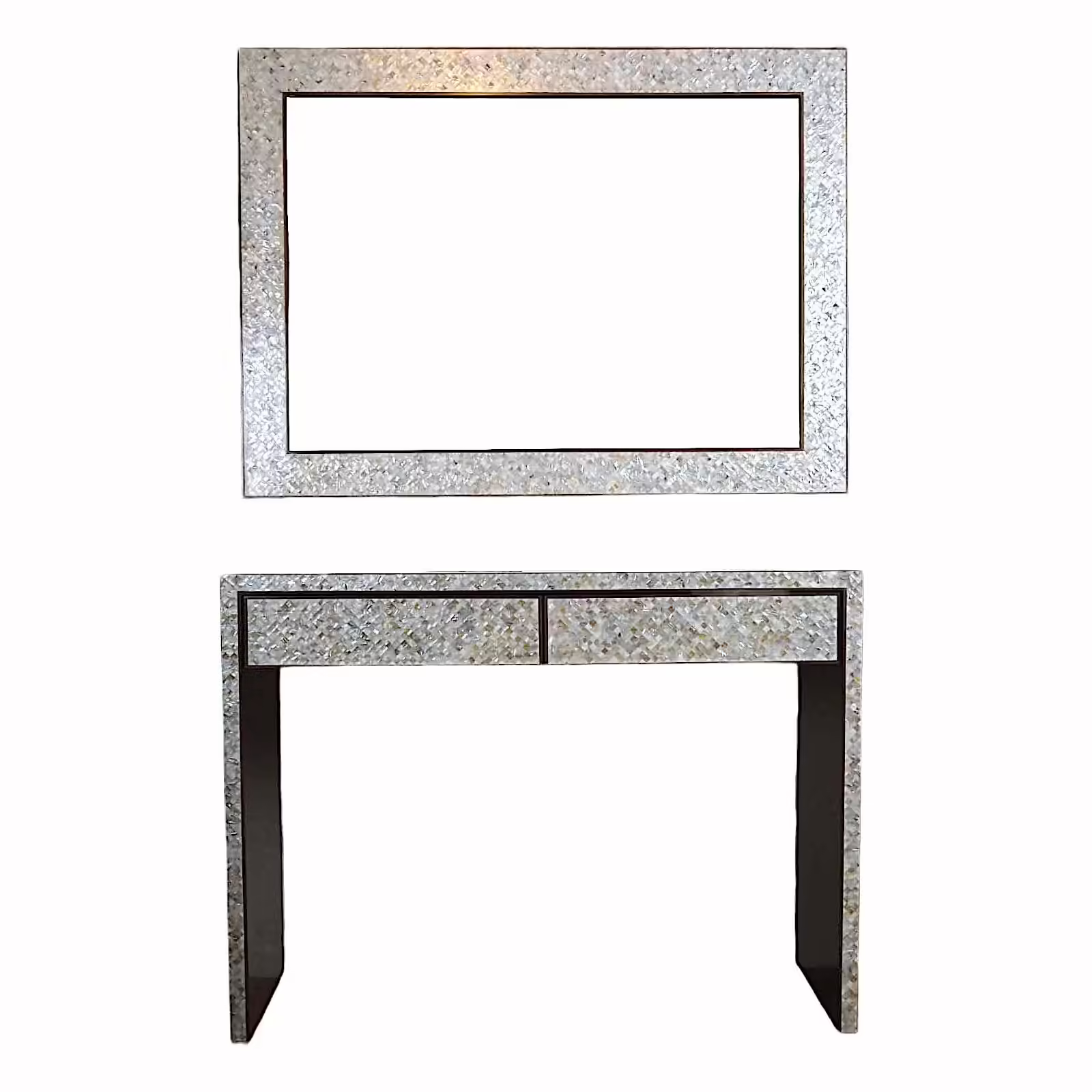 Hand-crafted Mother-of-pearl inlay Consul & Mirror.2