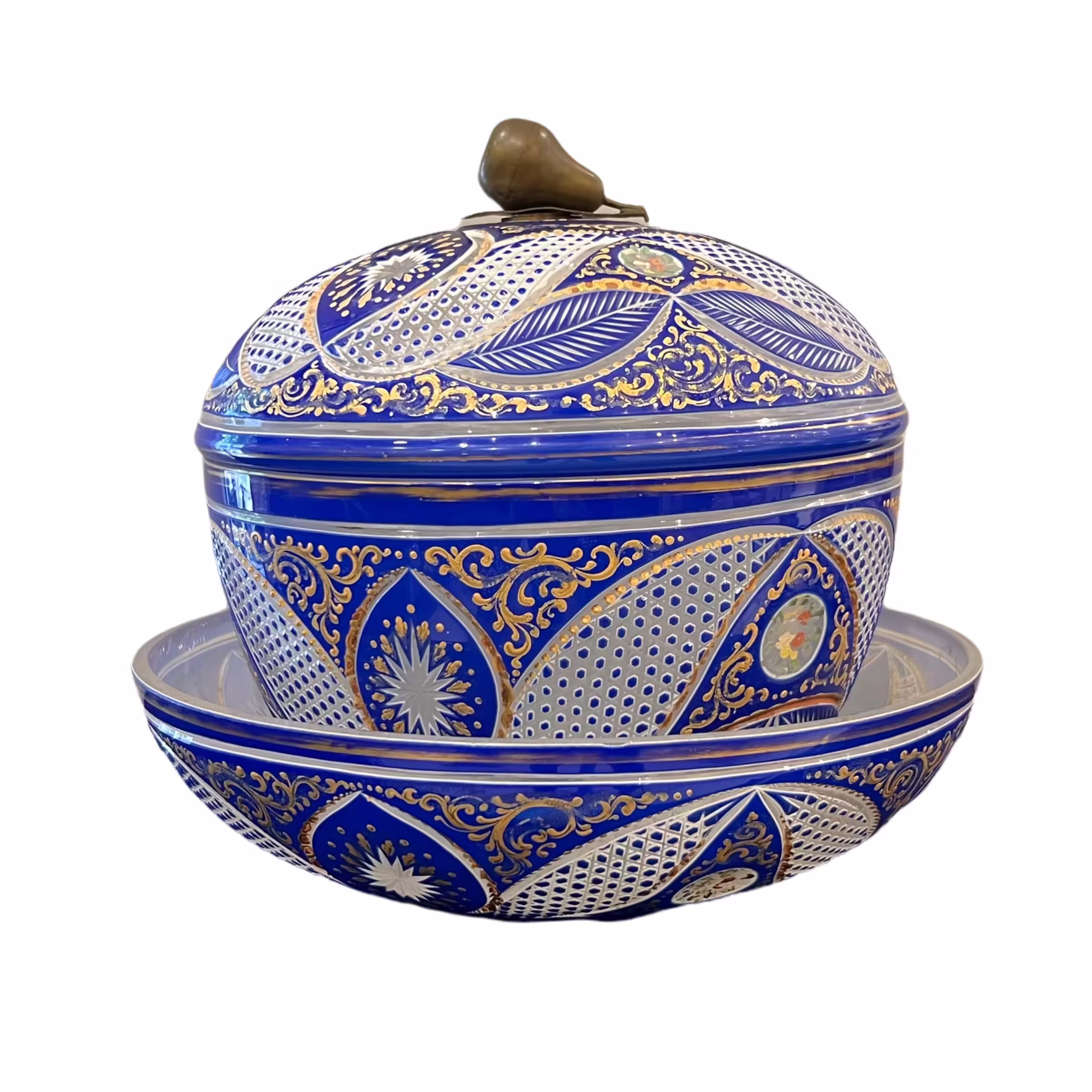 Boheme-Cobalt-Blue-Punch-Bowl-Heavy-Gold-Enamel-inserted6