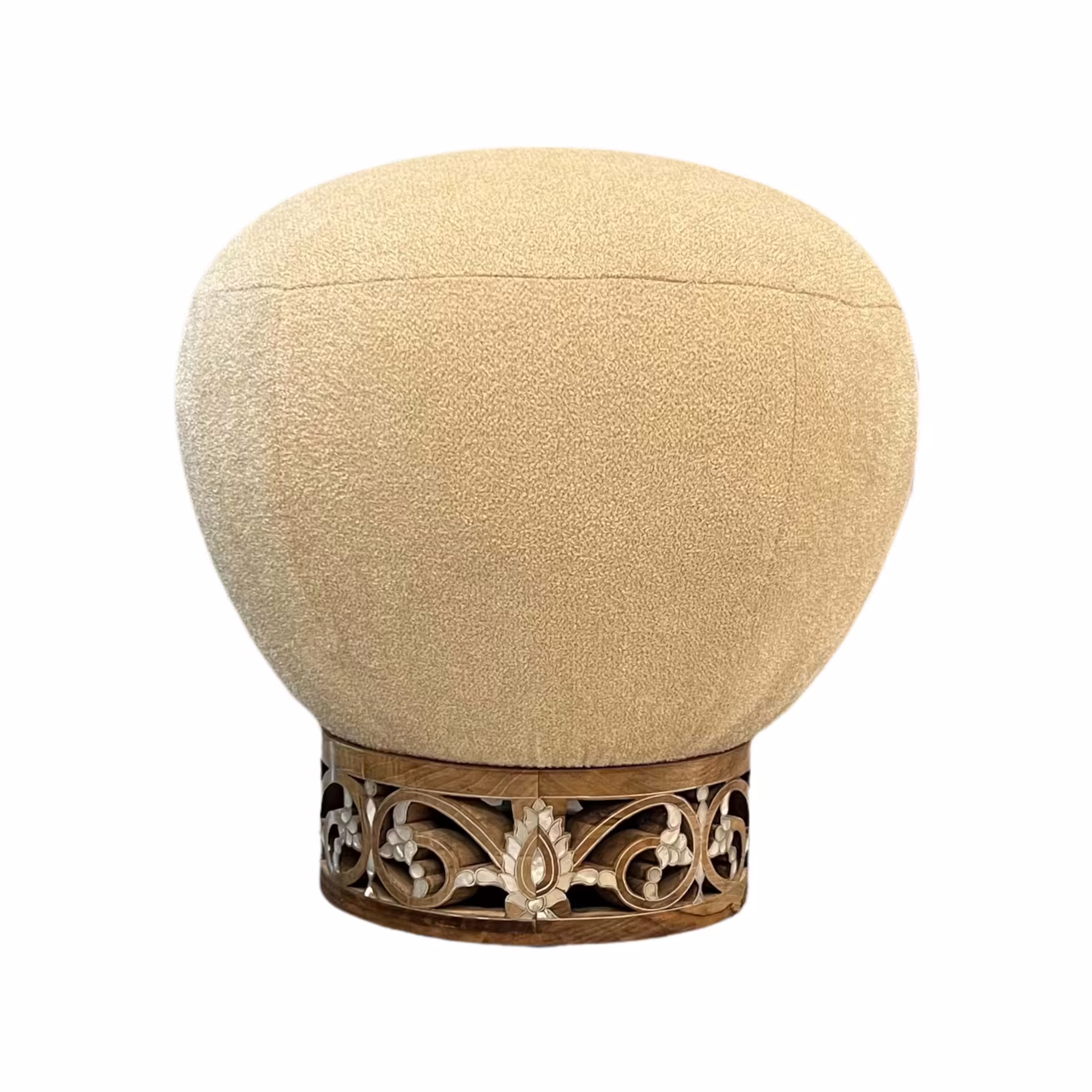 Hand-crafted-super-modern-bench-mother-of-pearl-carved-and-inlaid-home-decoration