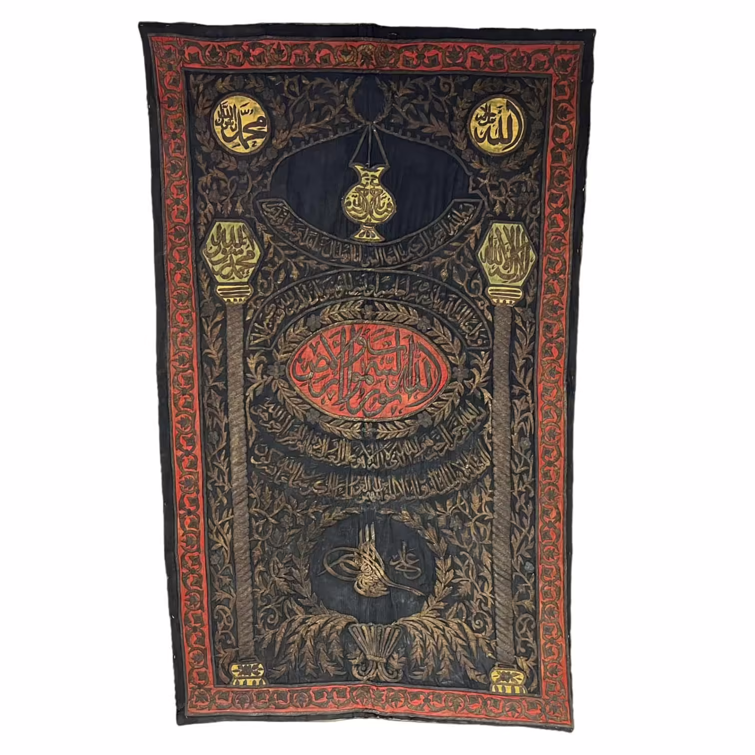 Hand-woven-Goldwork-embroidery-wall-art.
