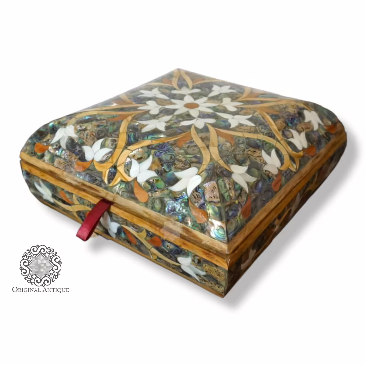 Exquisite Hand-Crafted Jewelry Box with Mother of Pearl Inlay III