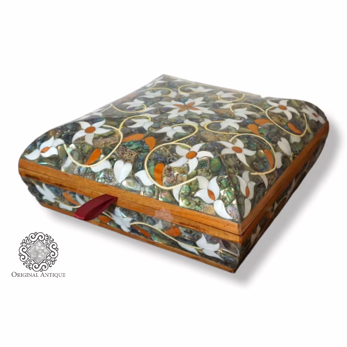 Exquisite Hand-Crafted Jewelry Box with Mother of Pearl Inlay I