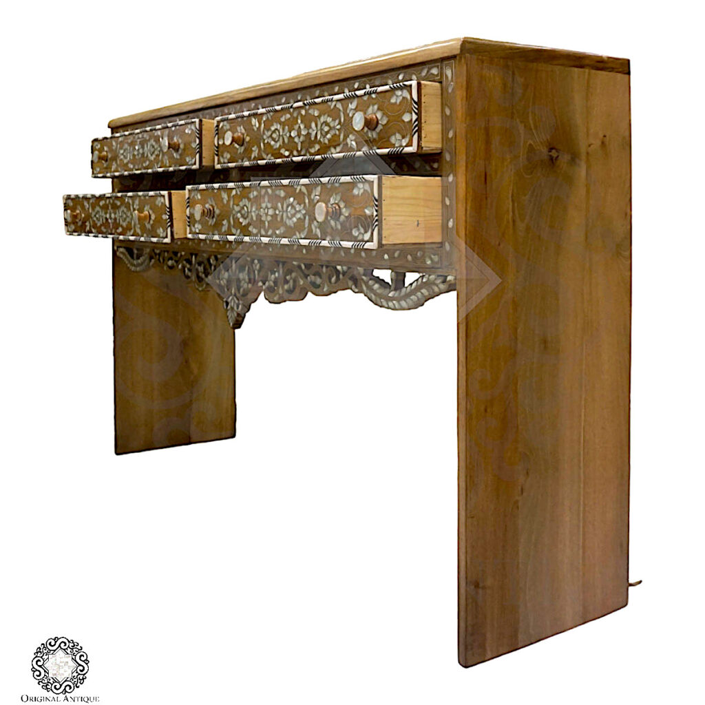 Handcrafted Wooden Mother-of-Pearl Inlay Console and Mirror. – Original ...