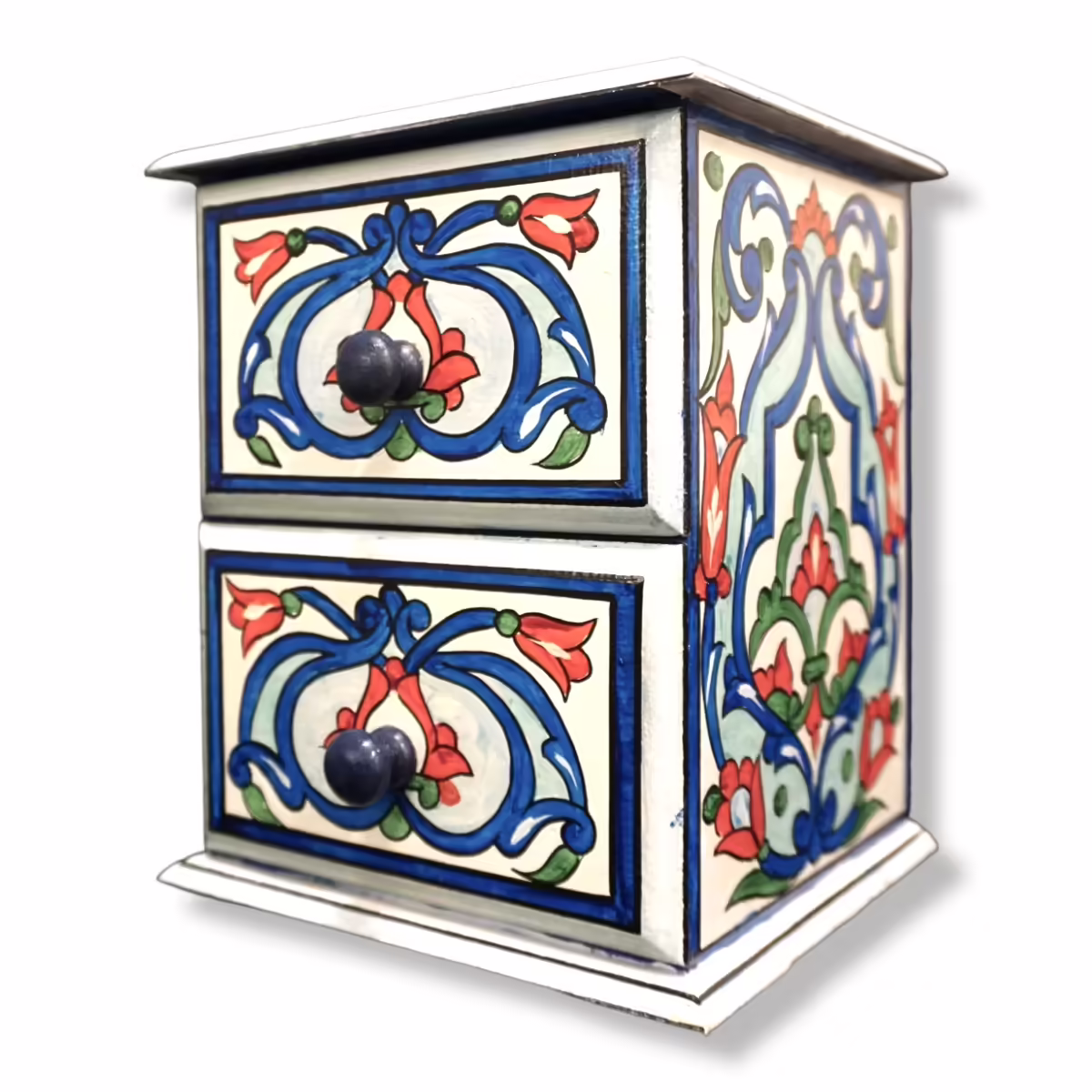 Hand-Crafted Wooden Ajami Jewelry Box with Unique Drawing. (3)