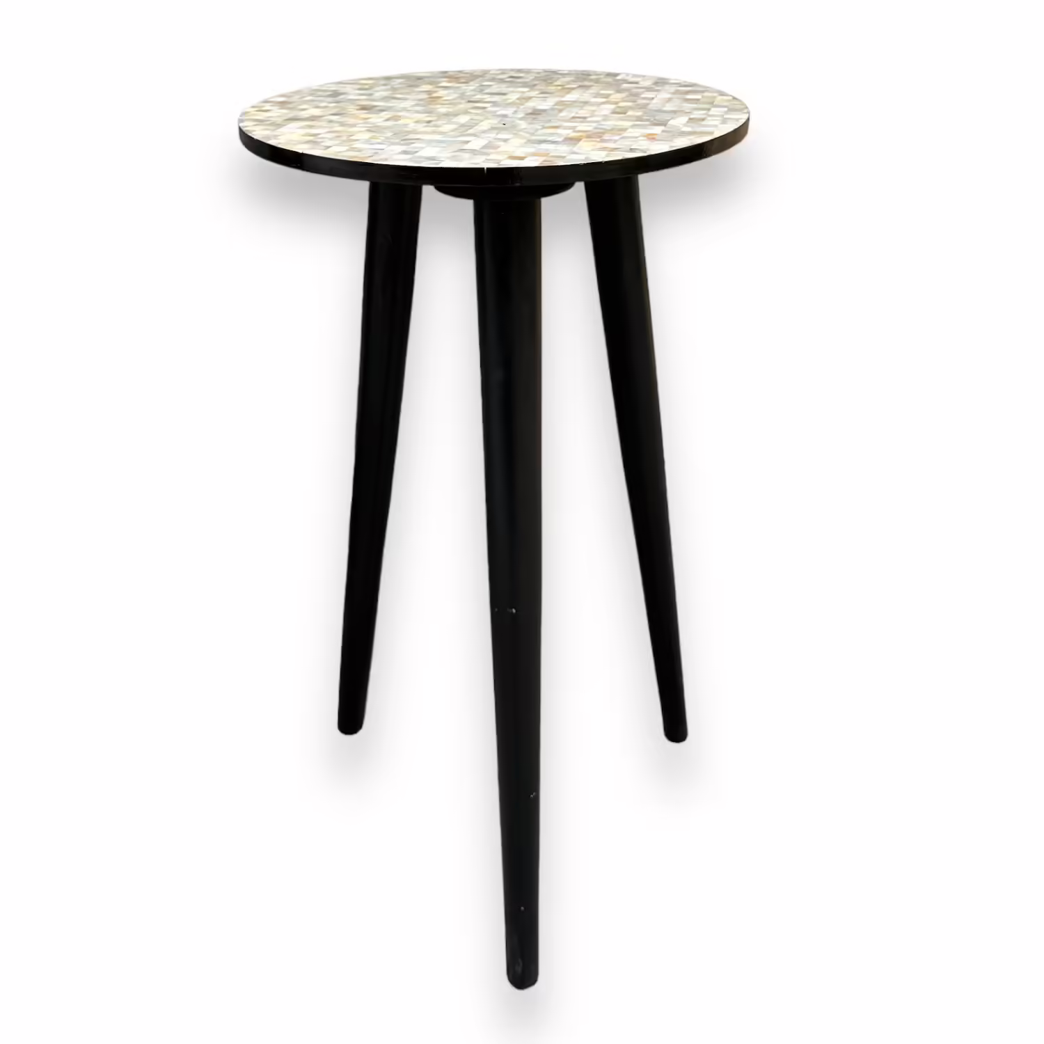 Hand-Crafted Wooden Table with Mother-of-Pearl Inlay.1