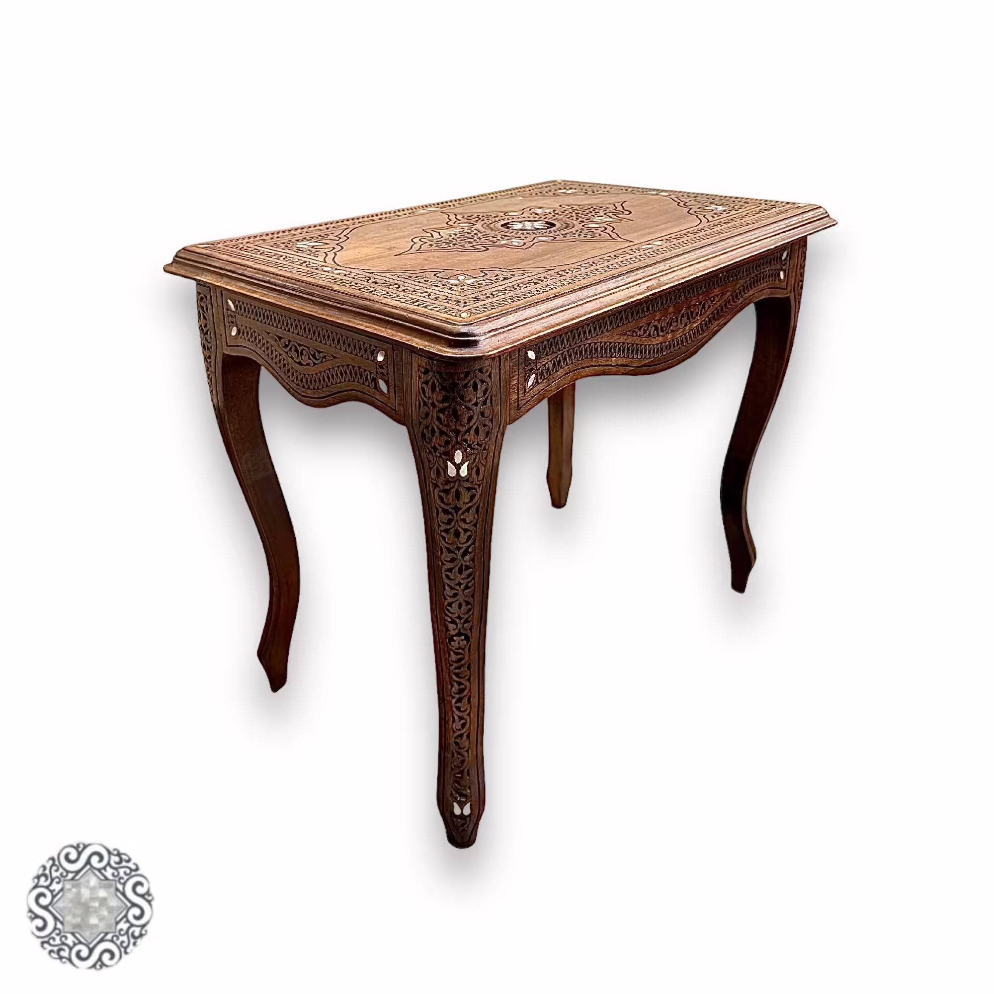 Handmade Wooden Damask Style Inlay Table (1)